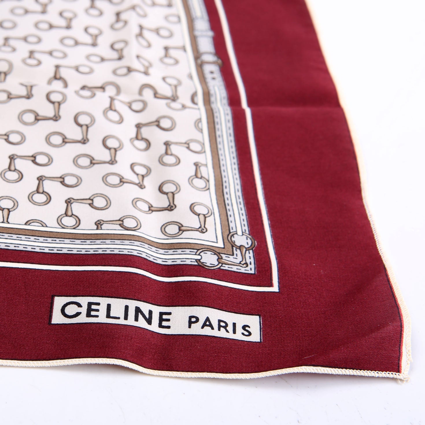 Chaines Classiques Silk 55CM Scarf Red/Grey