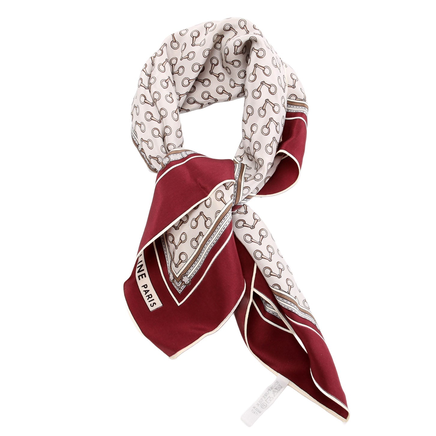 Chaines Classiques Silk 55CM Scarf Red/Grey