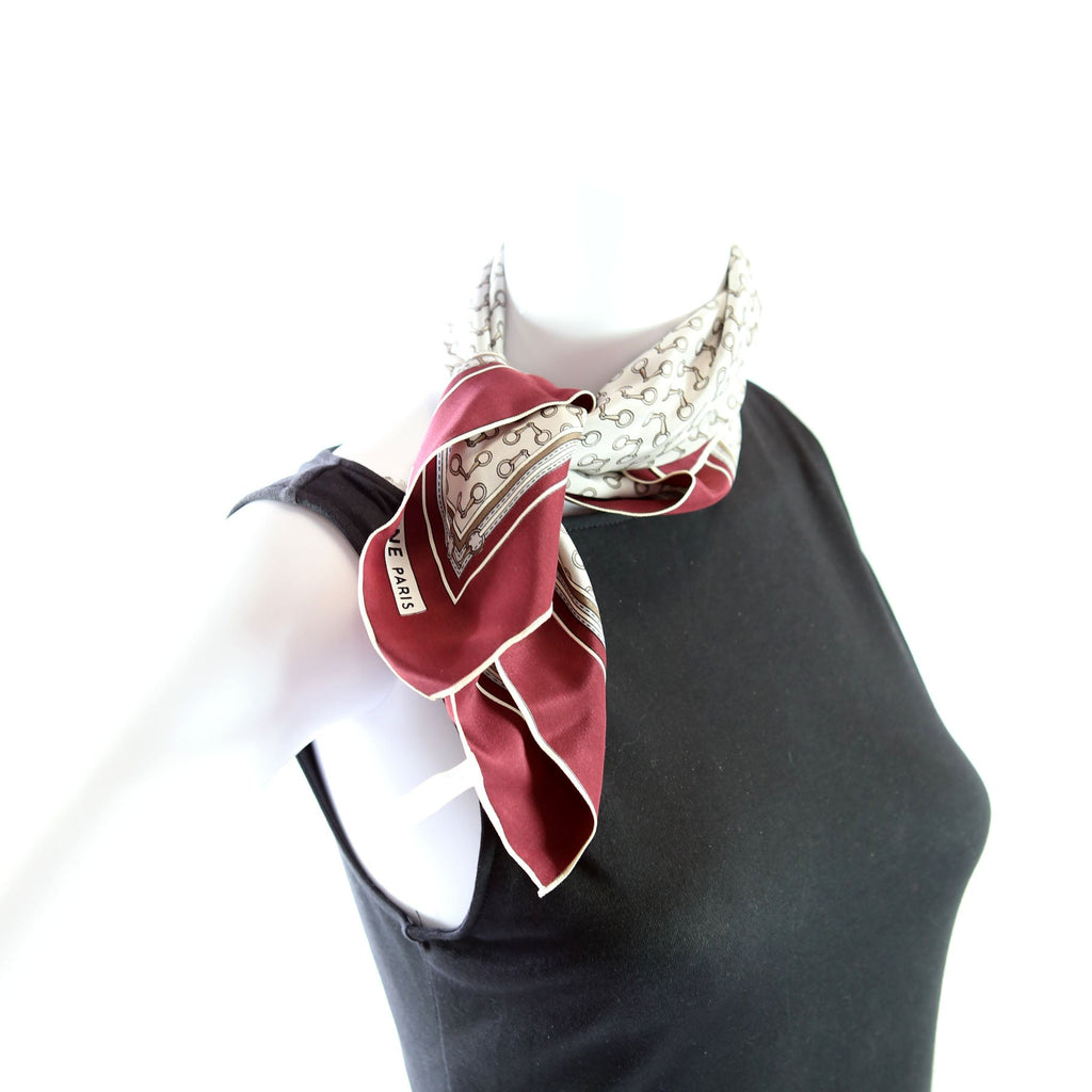 Chaines Classiques Silk 55CM Scarf Red/Grey
