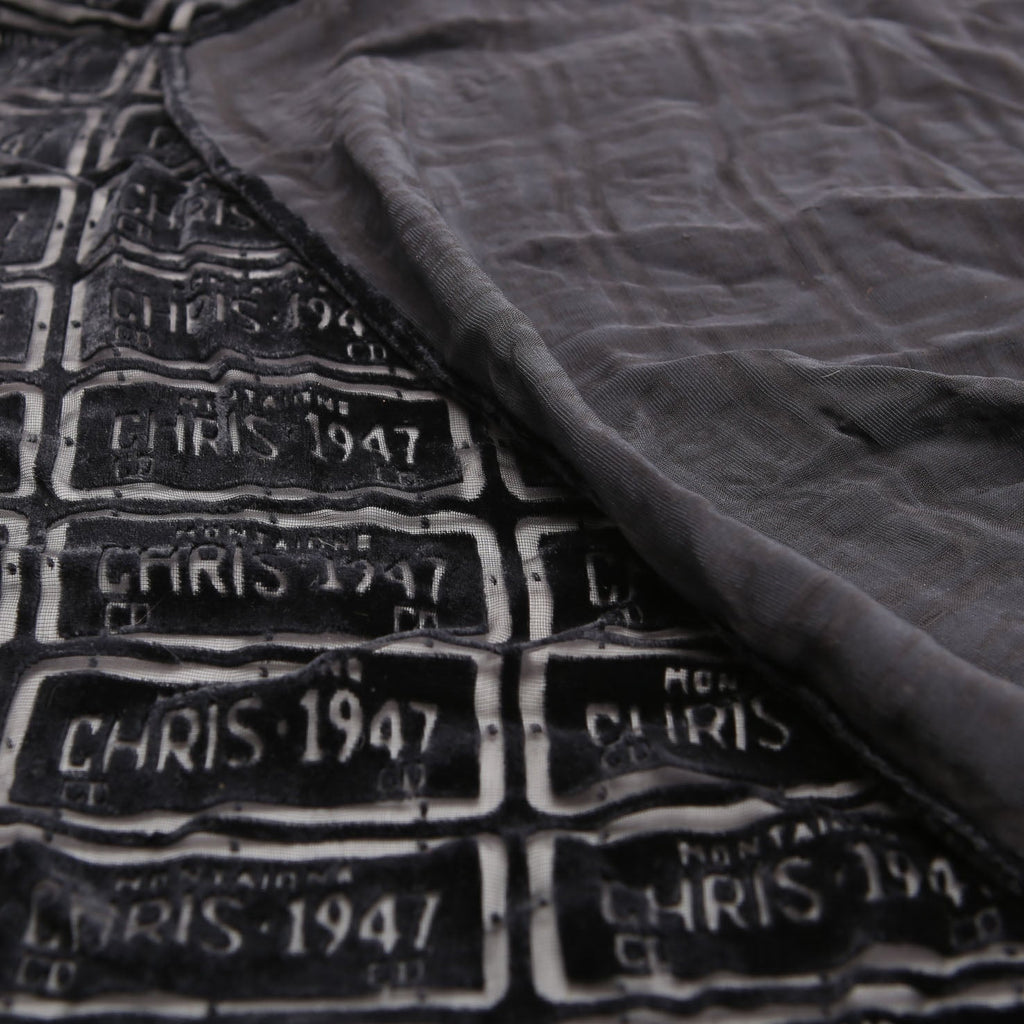 Chris 1947 Velvet Silk 90CM Scarf Black