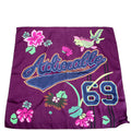 Adiorable 69 Square Silk Cotton 55CM Scarf Purple/Multicolor