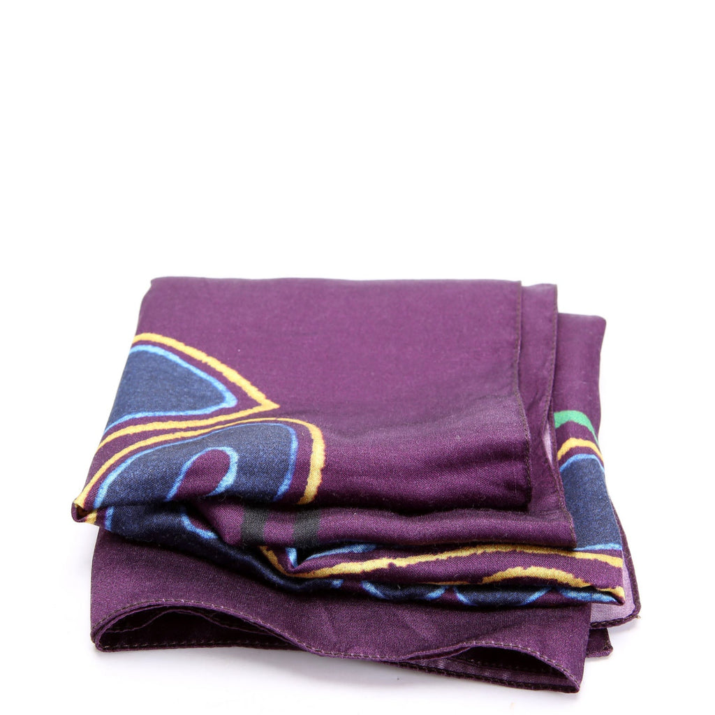 Adiorable 69 Square Silk Cotton 55CM Scarf Purple/Multicolor