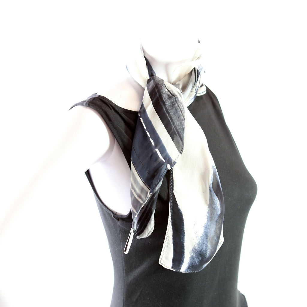 Vintage Square Silk 65CM Scarf Grey