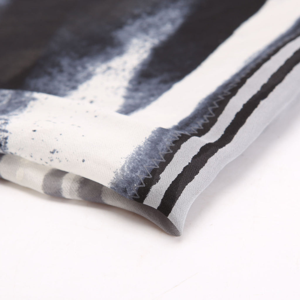Vintage Square Silk 65CM Scarf Grey