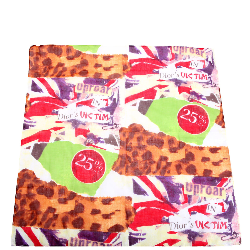Dior's Victim Square Cotton 55CM Scarf Multicolor