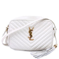 SAINT LAURENT Lou Camera Bag Quilted 612544 White