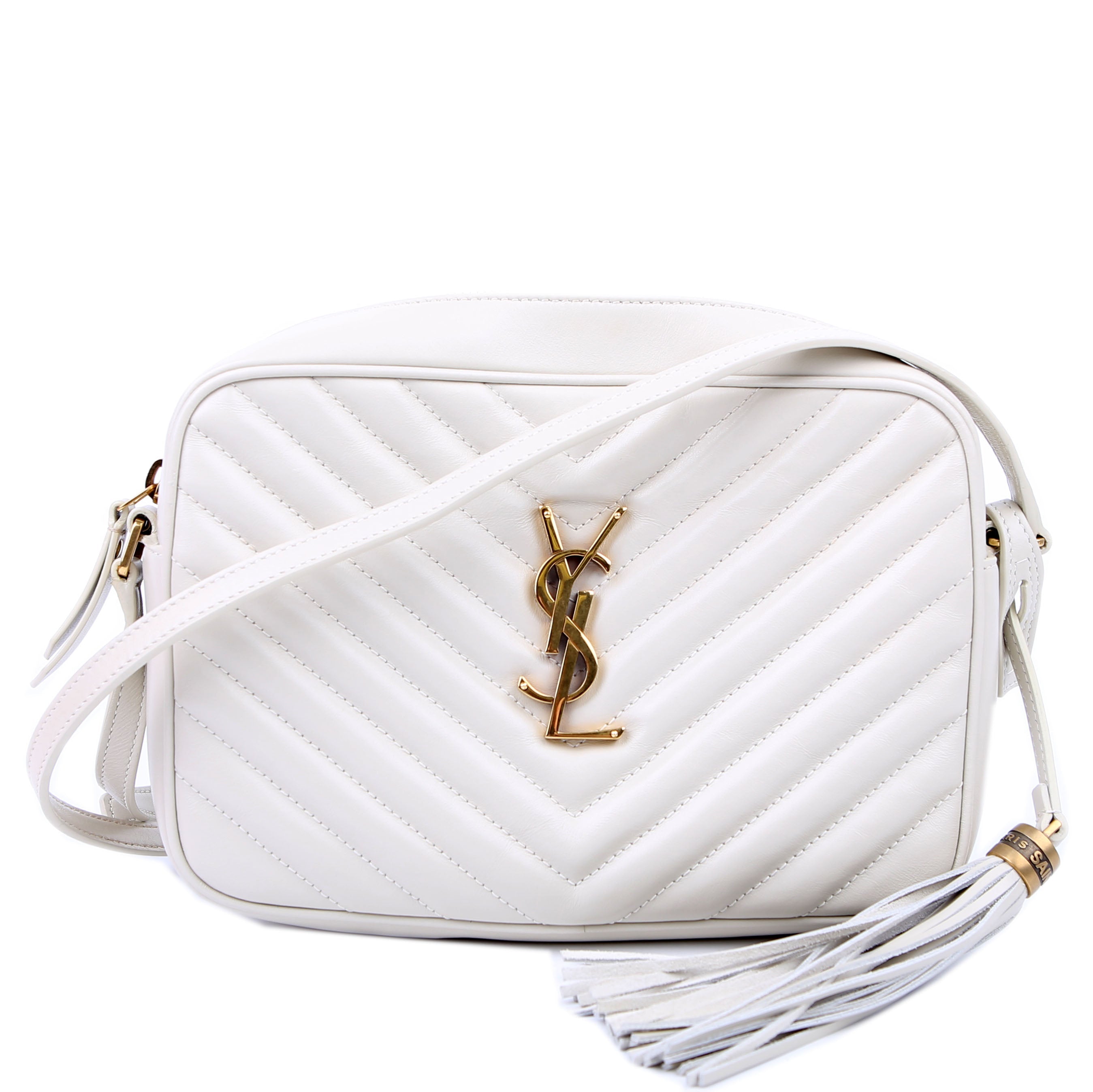 SAINT LAURENT Lou Camera Bag Quilted 612544 White