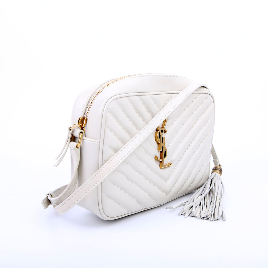 SAINT LAURENT Lou Camera Bag Quilted 612544 White