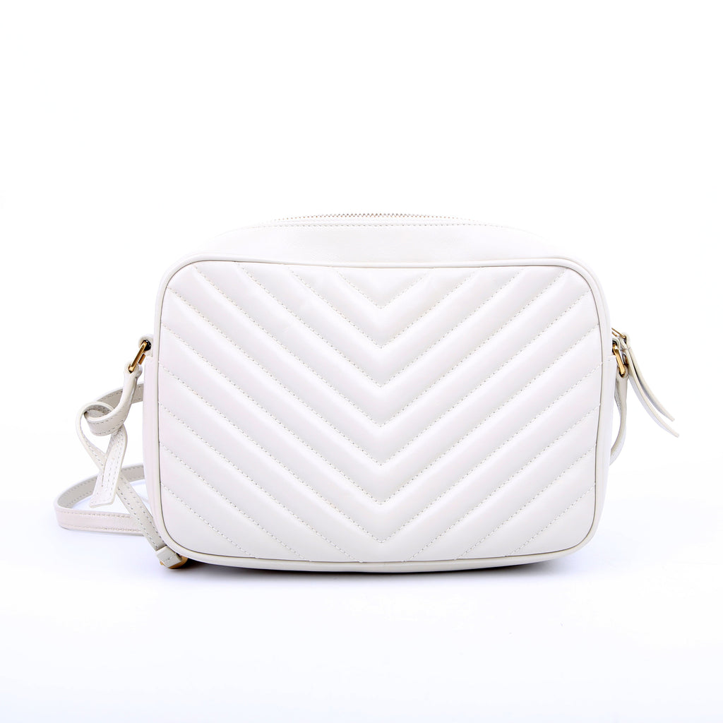 SAINT LAURENT Lou Camera Bag Quilted 612544 White