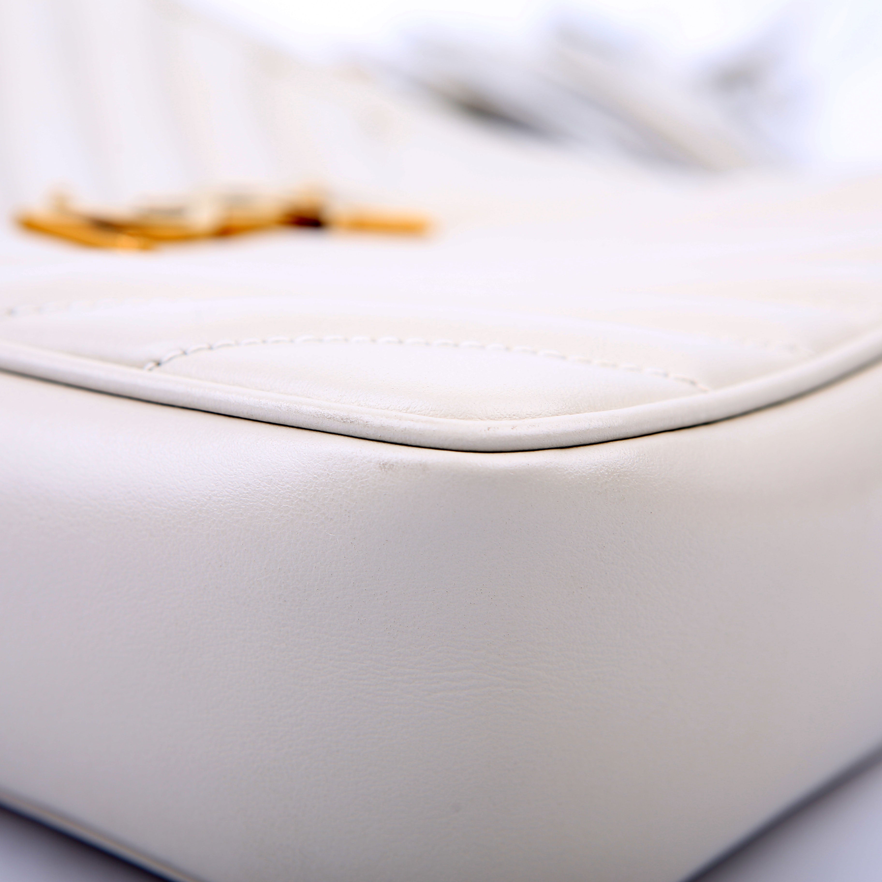 SAINT LAURENT Lou Camera Bag Quilted 612544 White