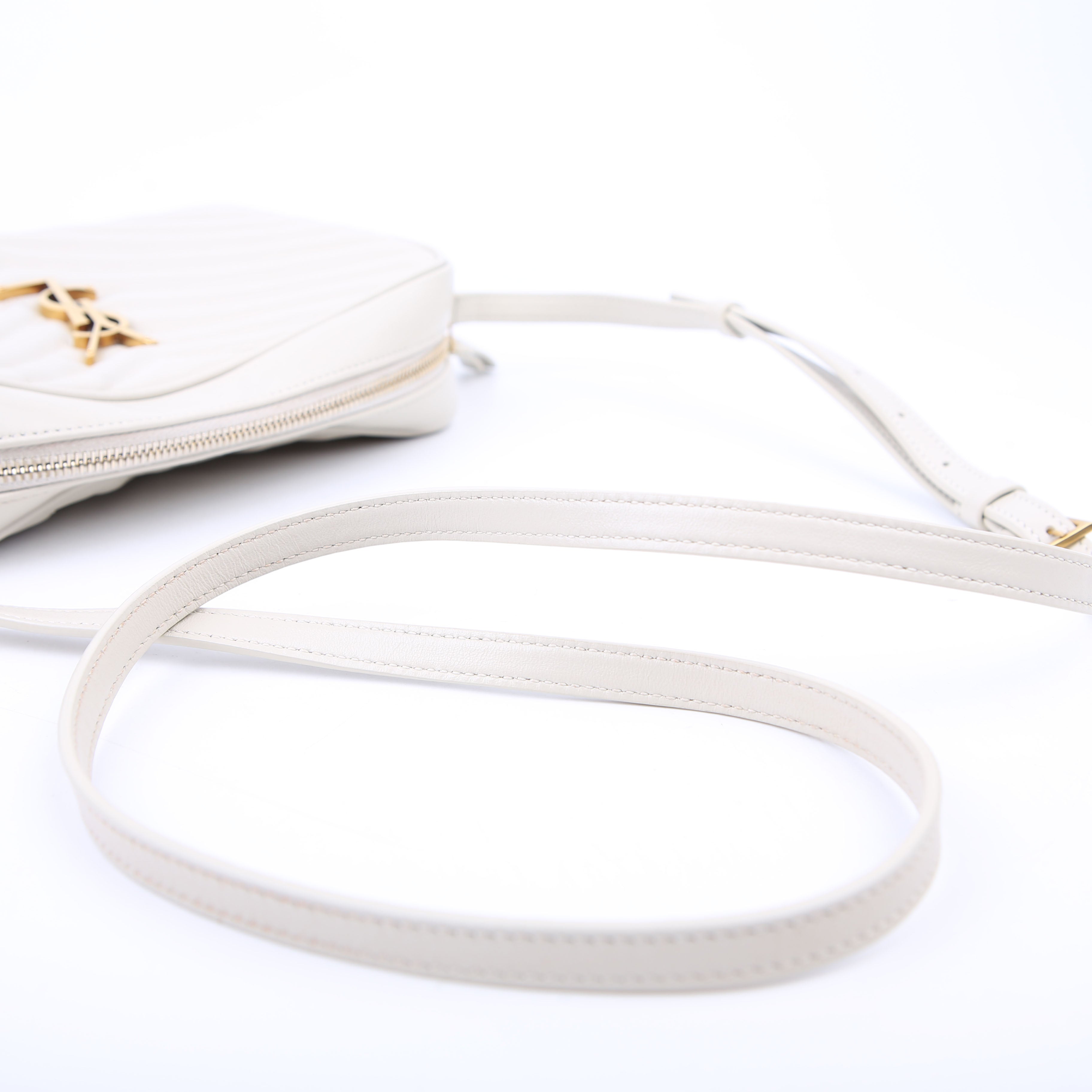 SAINT LAURENT Lou Camera Bag Quilted 612544 White