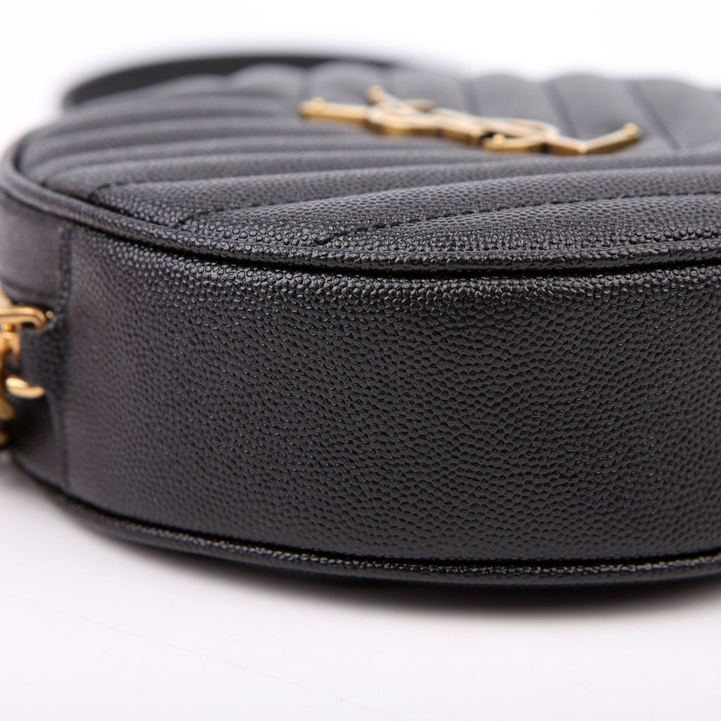 SAINT LAURENT Grain De Round Camera Bag Black
