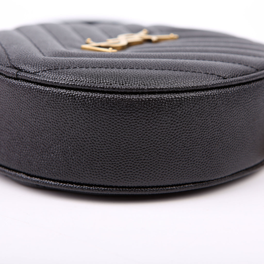 SAINT LAURENT Grain De Round Camera Bag Black