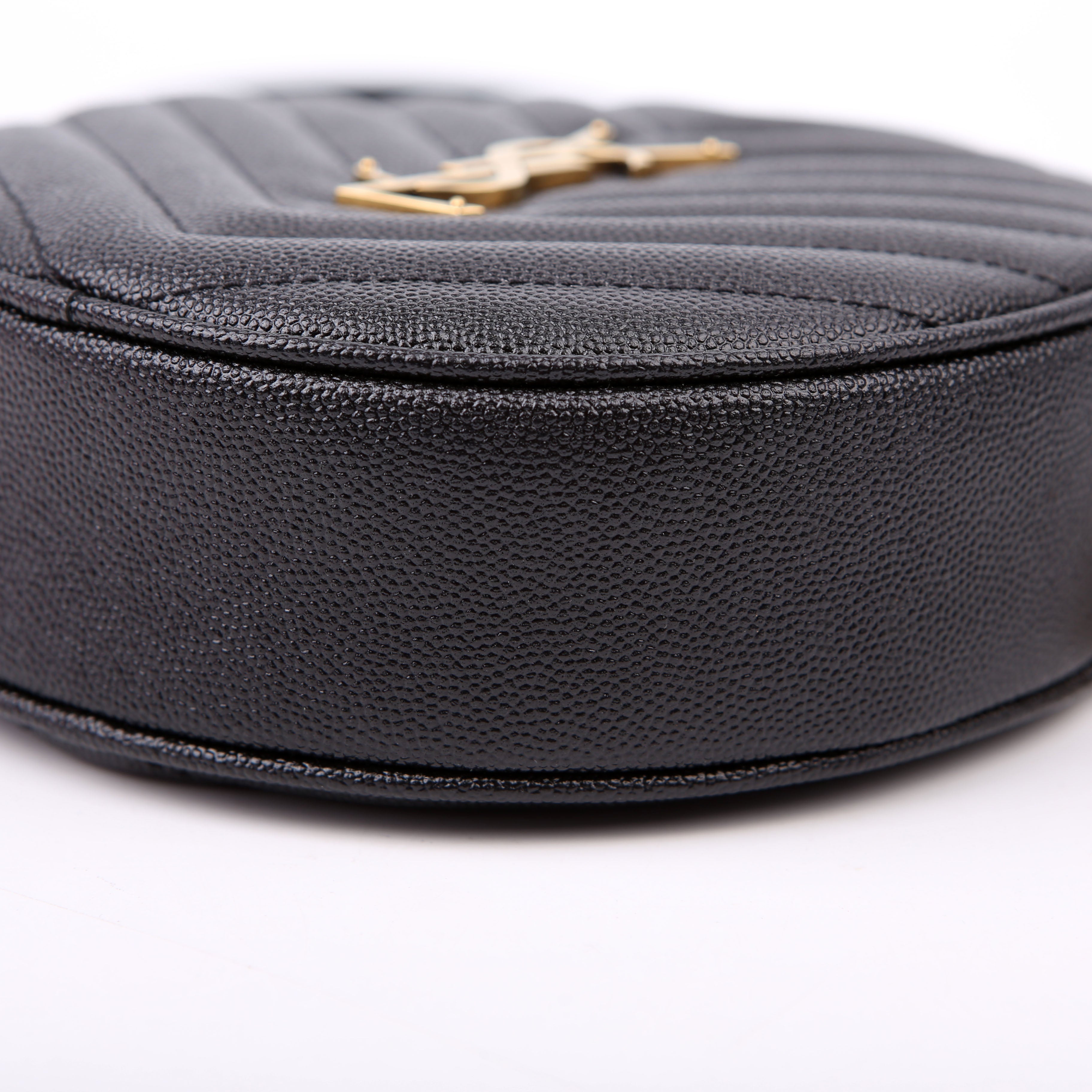 SAINT LAURENT Grain De Round Camera Bag Black