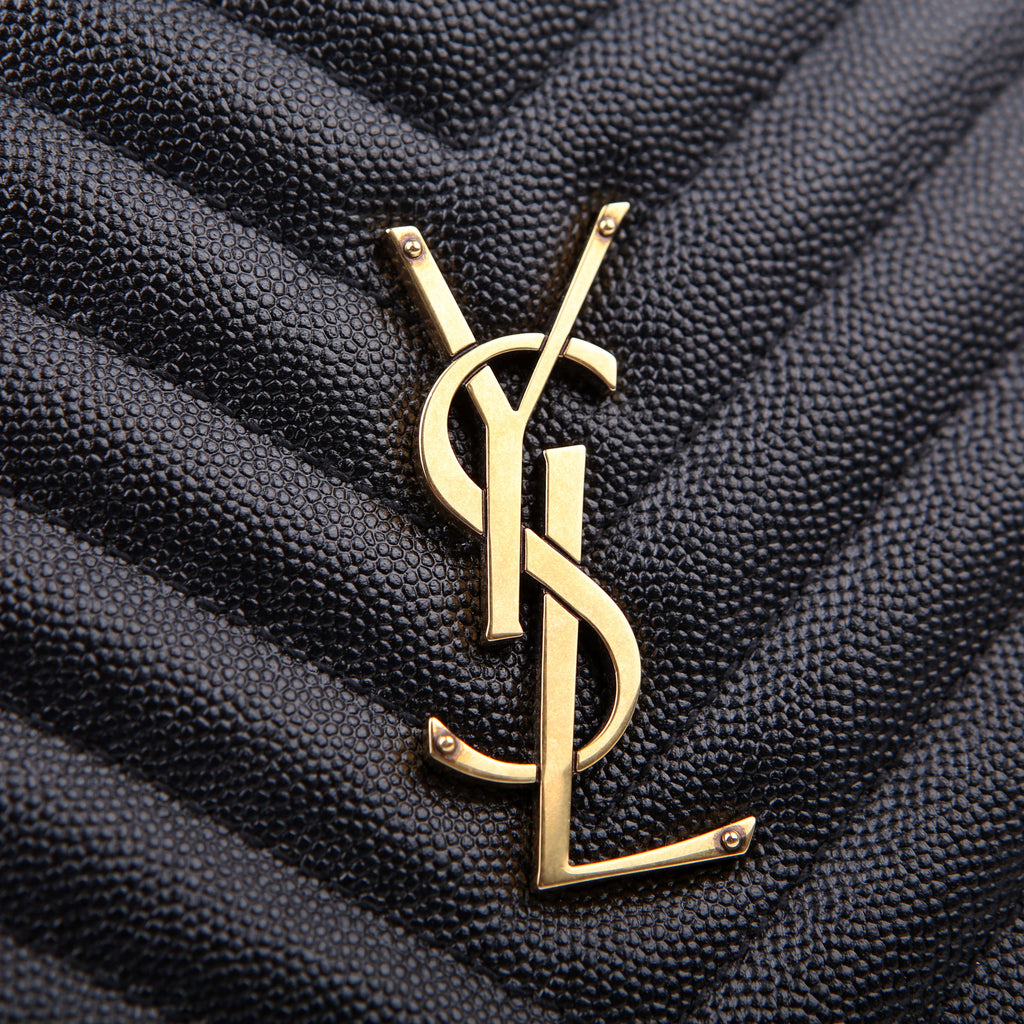 SAINT LAURENT Grain De Round Camera Bag Black