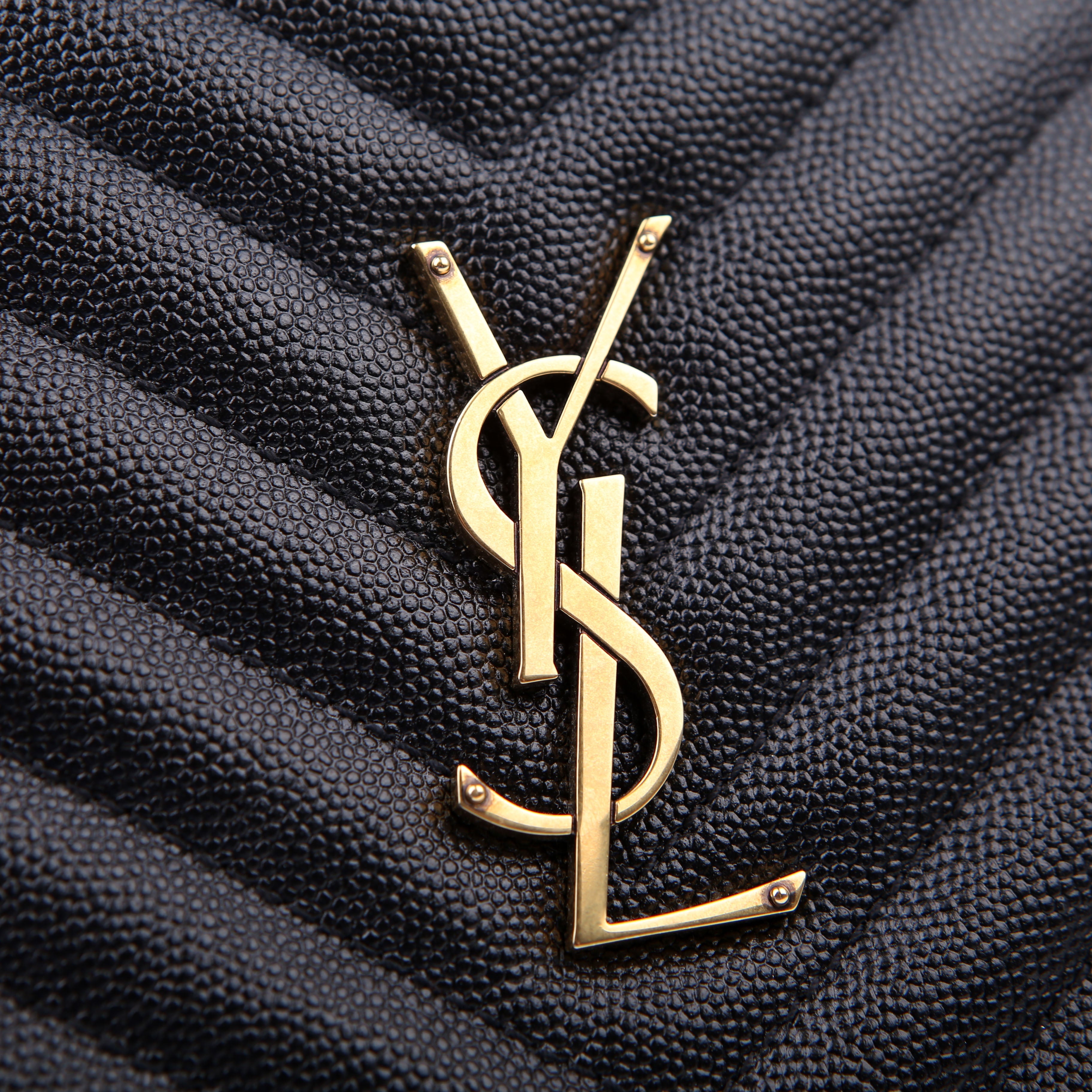 SAINT LAURENT Grain De Round Camera Bag Black