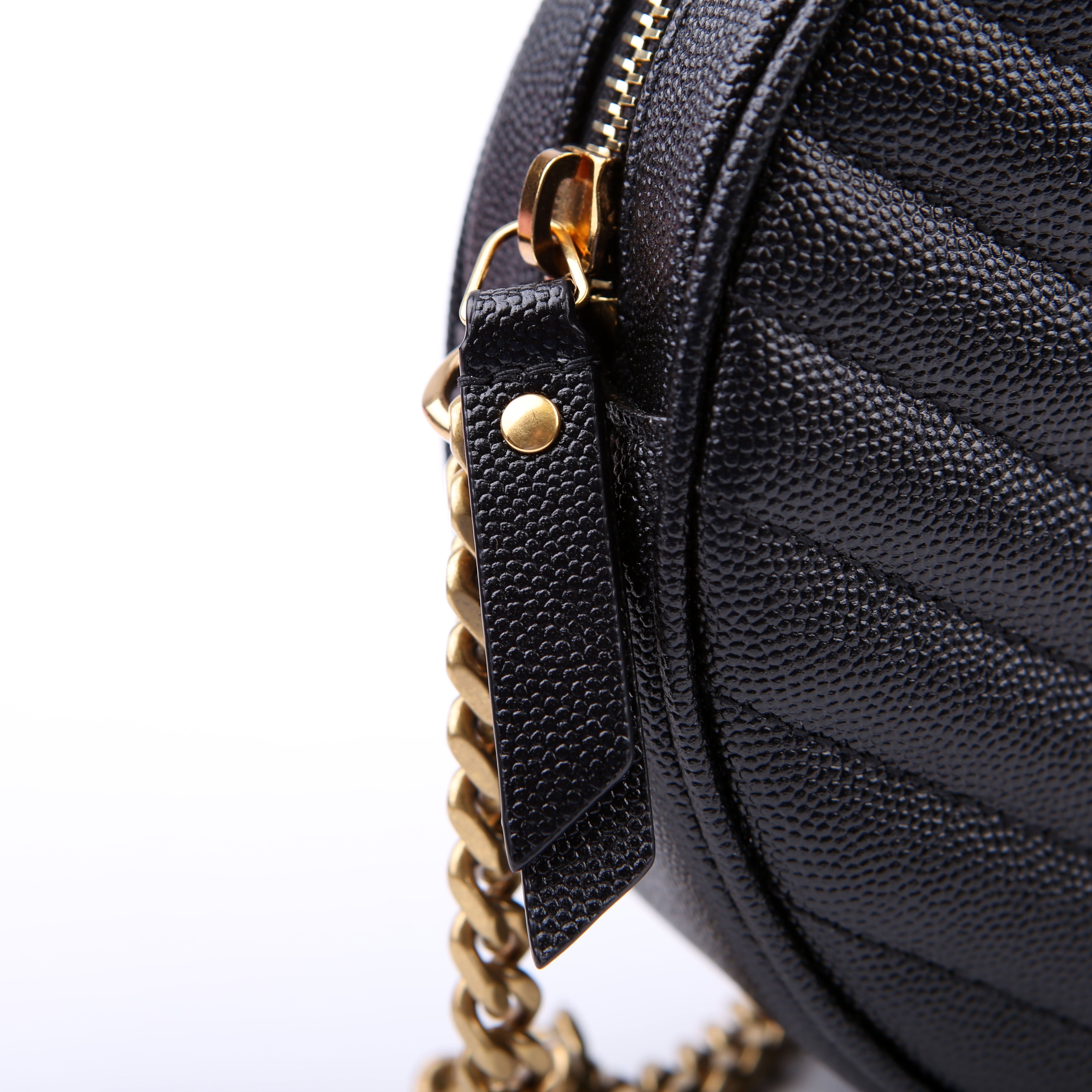 SAINT LAURENT Grain De Round Camera Bag Black