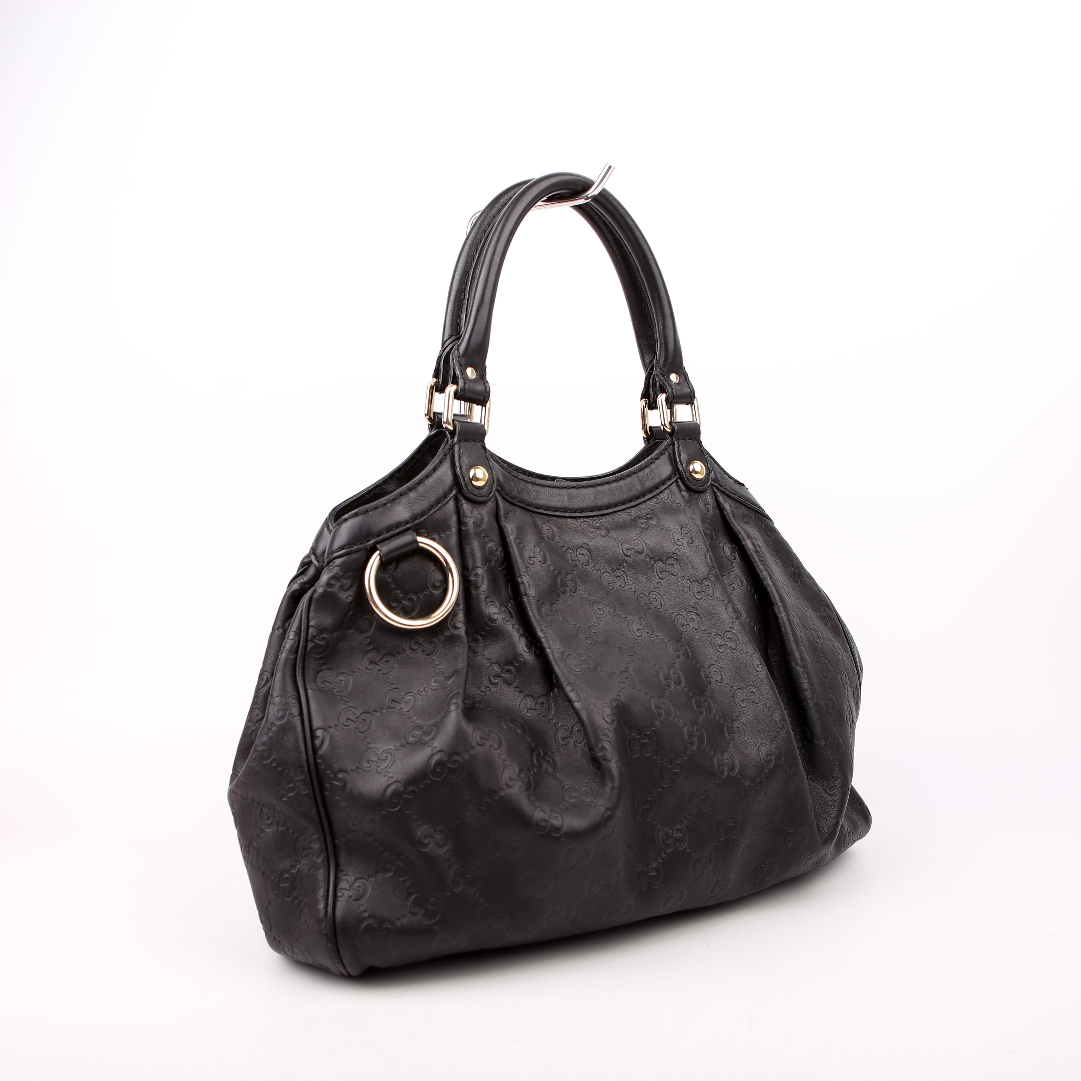 Gucci 211944 Sukey GG Leather Medium Black