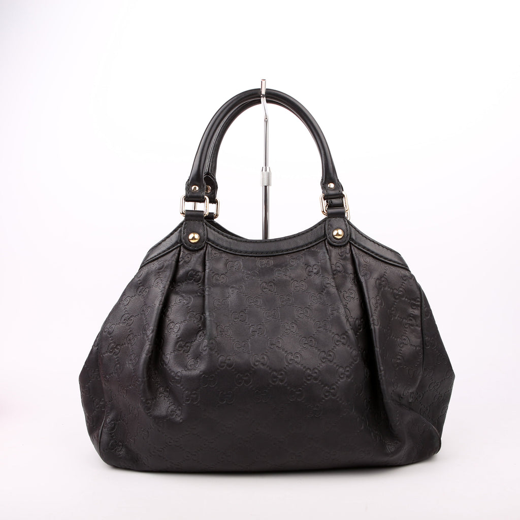 Gucci 211944 Sukey GG Leather Medium Black