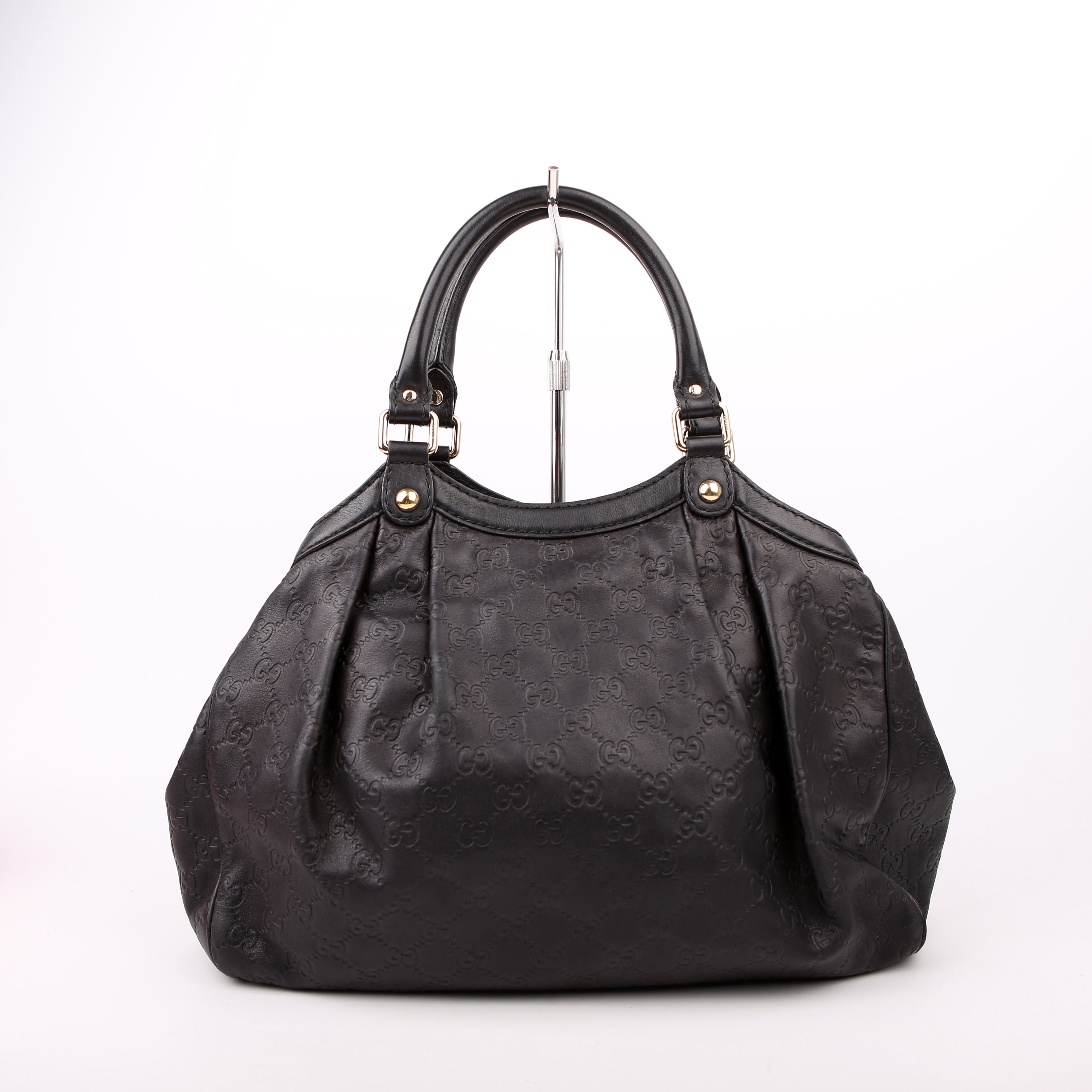 Gucci 211944 Sukey GG Leather Medium Black