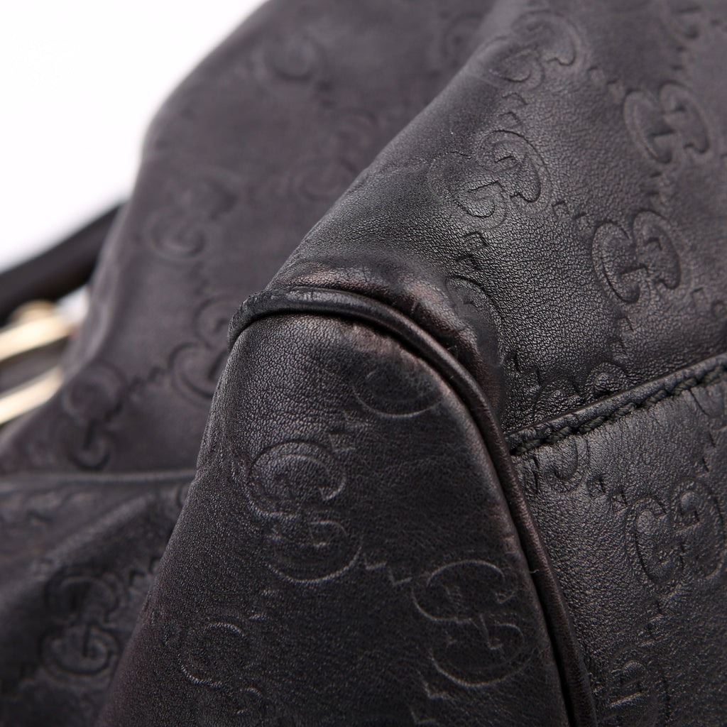 Gucci 211944 Sukey GG Leather Medium Black