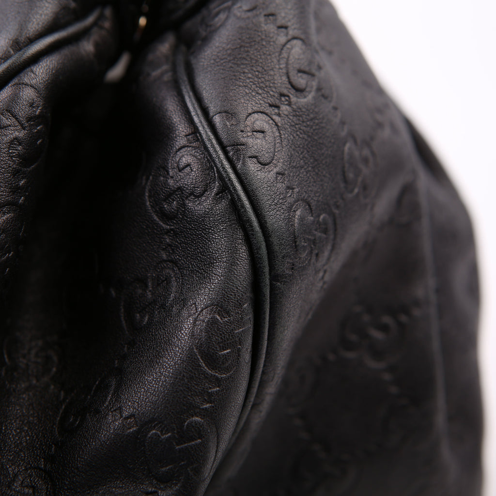 Gucci 211944 Sukey GG Leather Medium Black