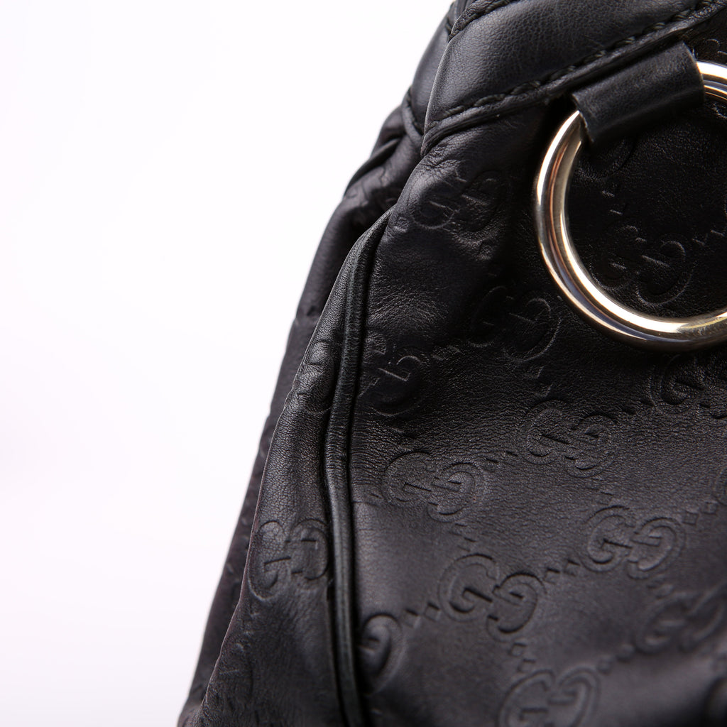 Gucci 211944 Sukey GG Leather Medium Black