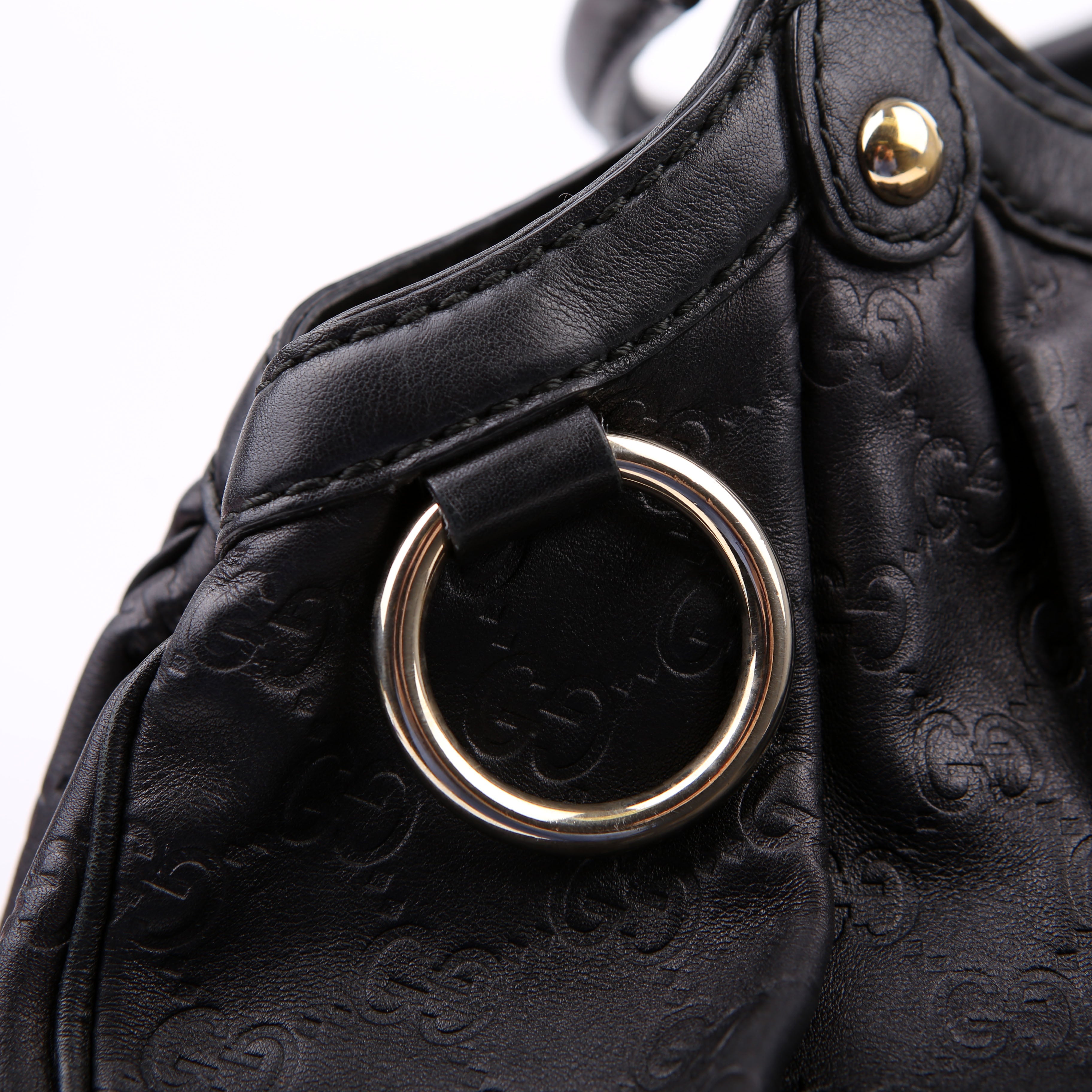 Gucci 211944 Sukey GG Leather Medium Black