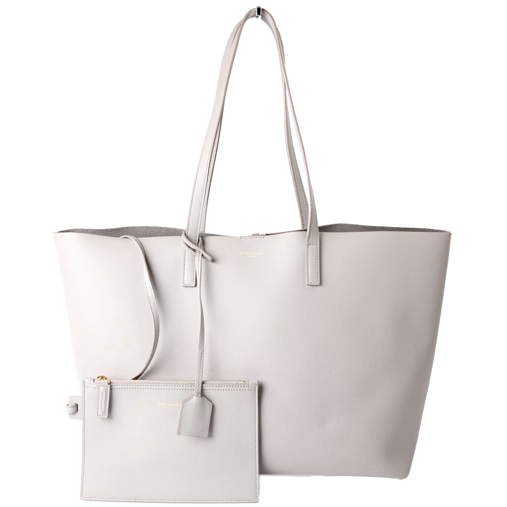 SAINT LAURENT Shopping Bag East/West Supple Leather 600281 Grey