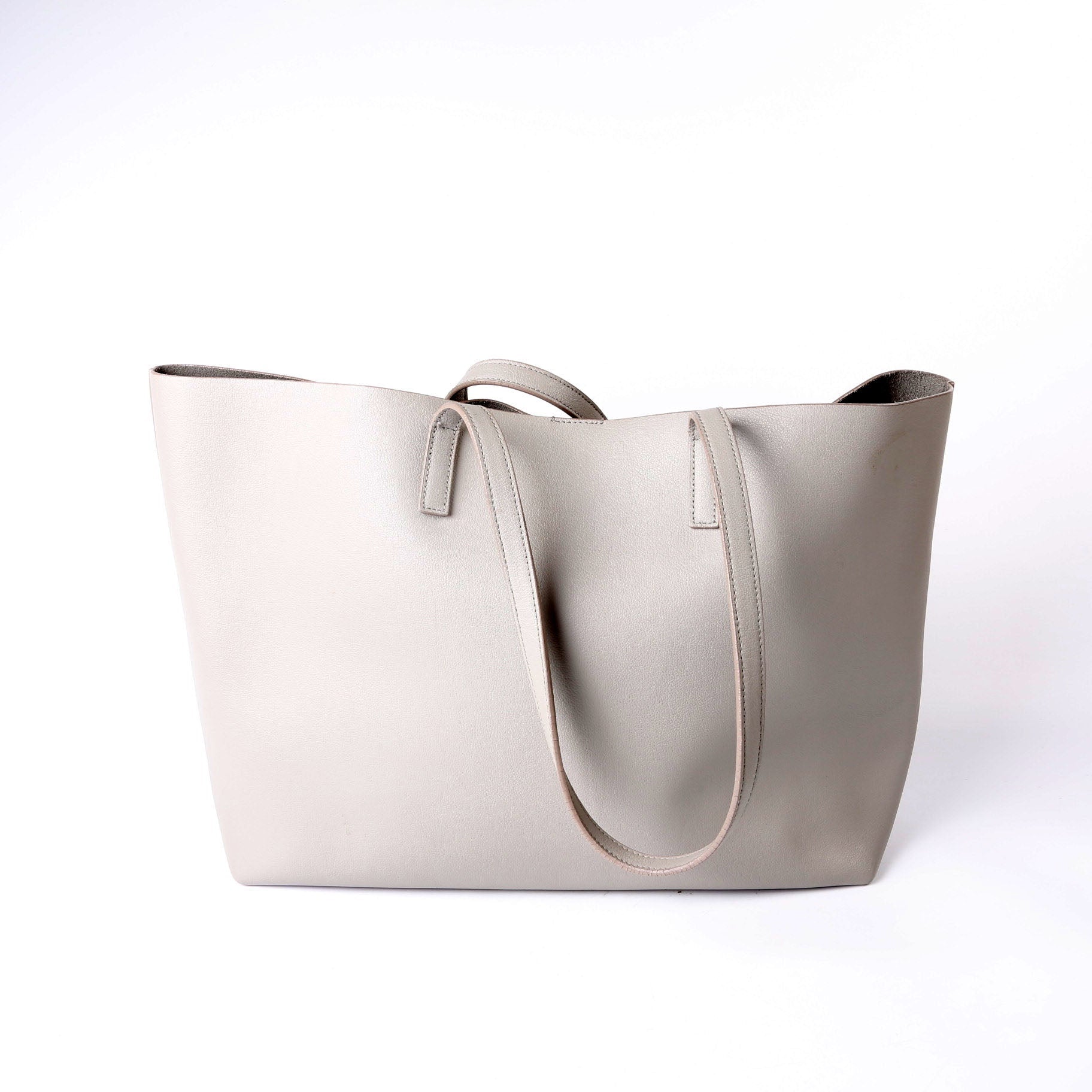 SAINT LAURENT Shopping Bag East/West Supple Leather 600281 Grey