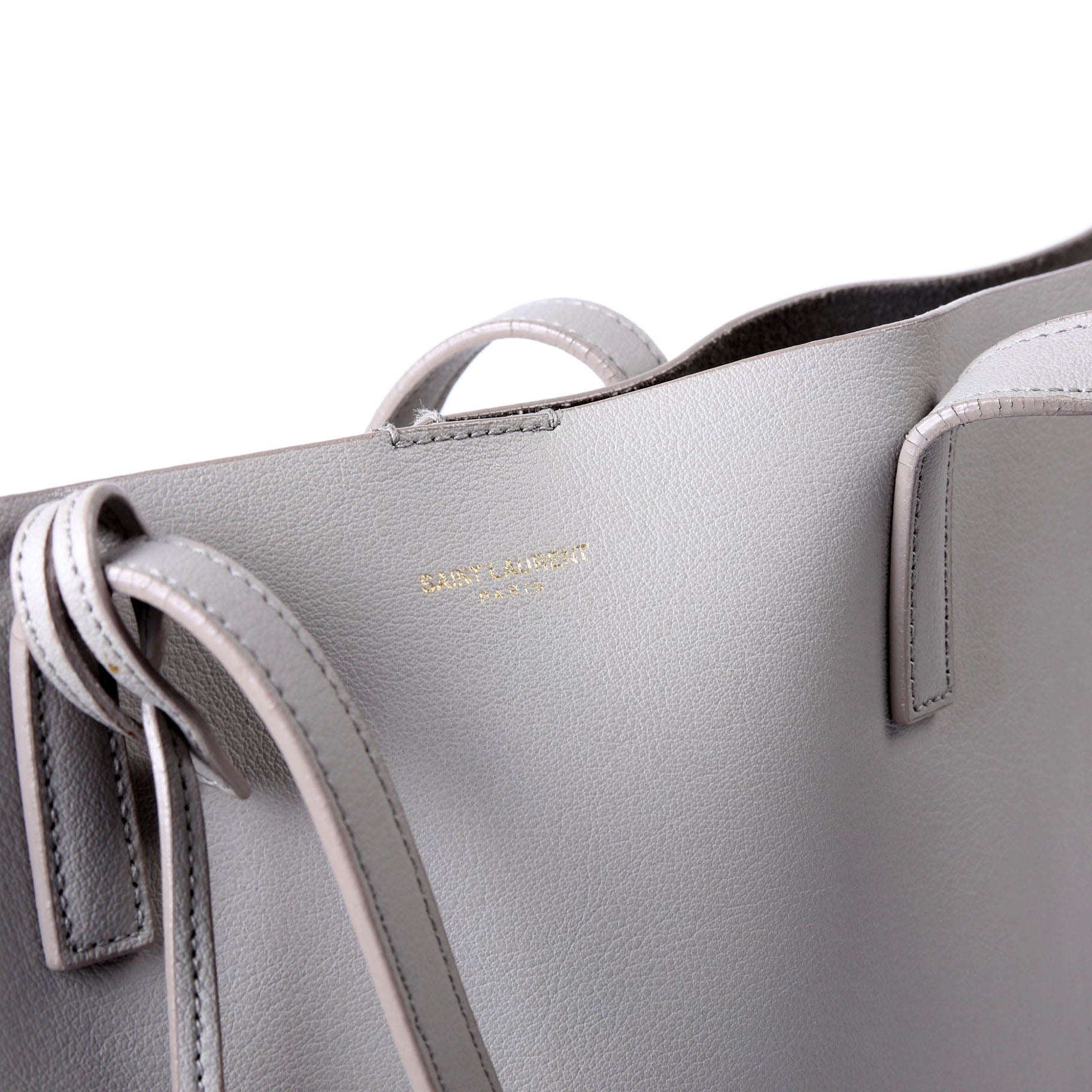 SAINT LAURENT Shopping Bag East/West Supple Leather 600281 Grey