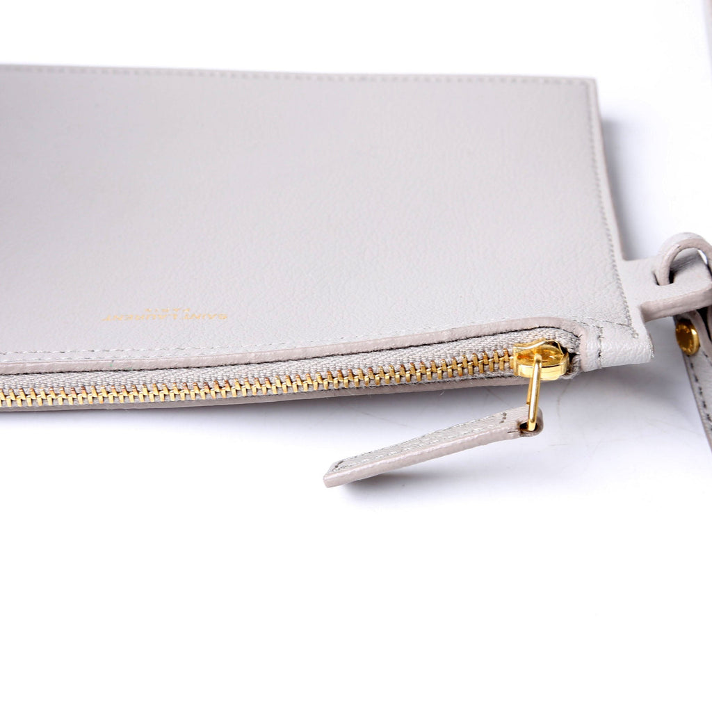 SAINT LAURENT Shopping Bag East/West Supple Leather 600281 Grey