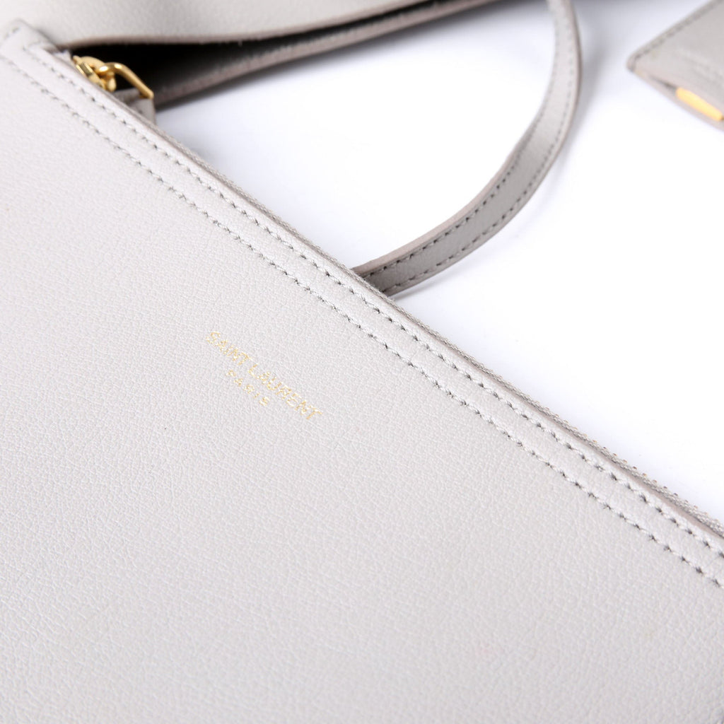 SAINT LAURENT Shopping Bag East/West Supple Leather 600281 Grey