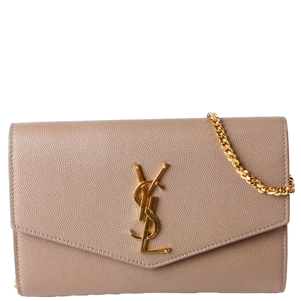 Uptown Chain Wallet Grain De Poudre 607788 Brown