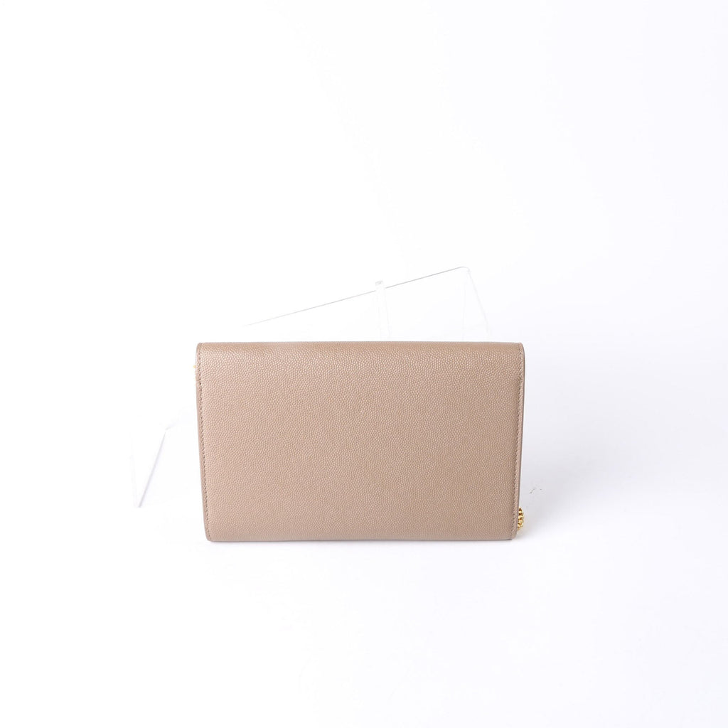 Uptown Chain Wallet Grain De Poudre 607788 Brown