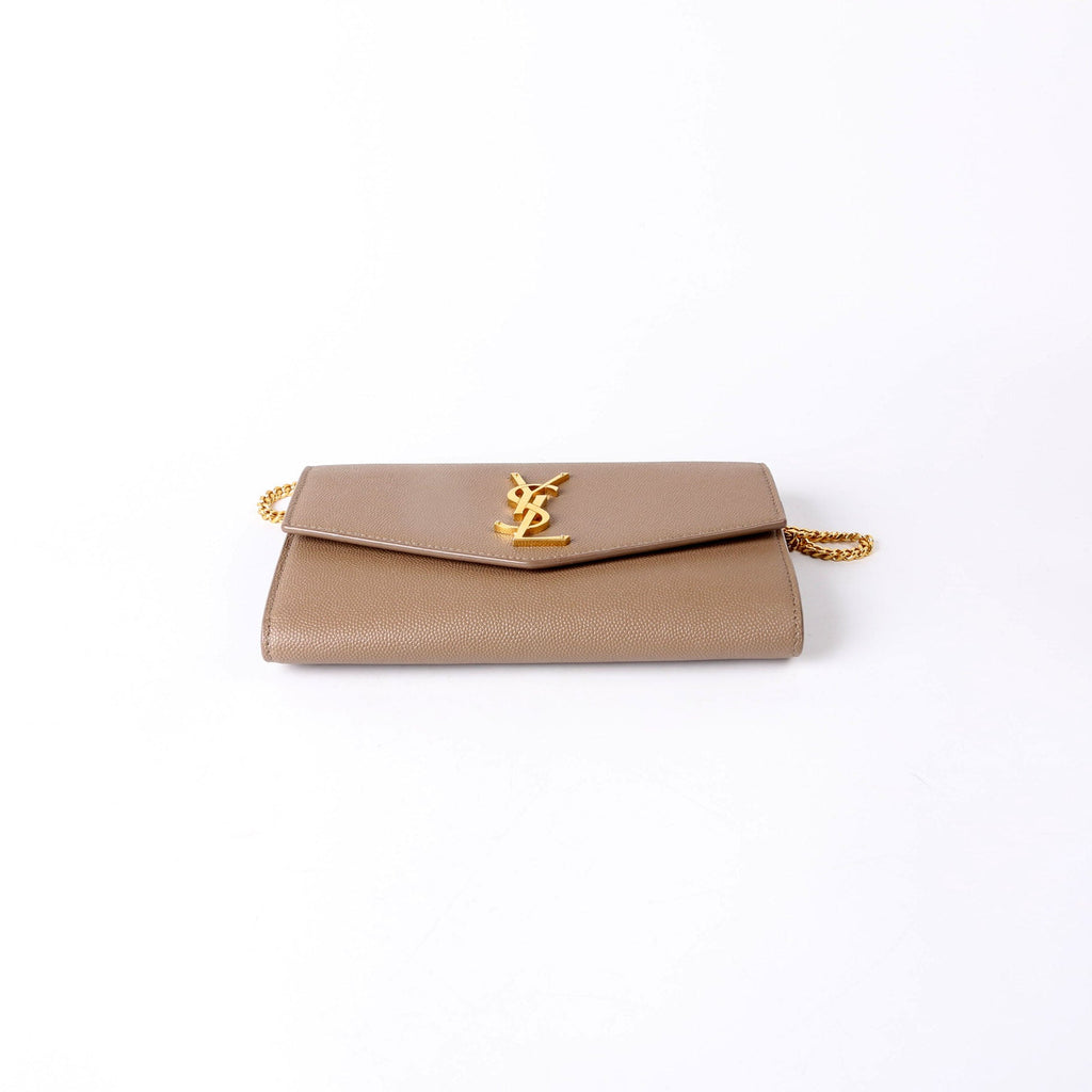Uptown Chain Wallet Grain De Poudre 607788 Brown