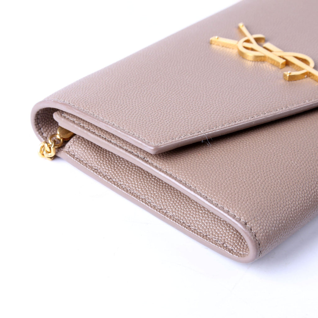 Uptown Chain Wallet Grain De Poudre 607788 Brown
