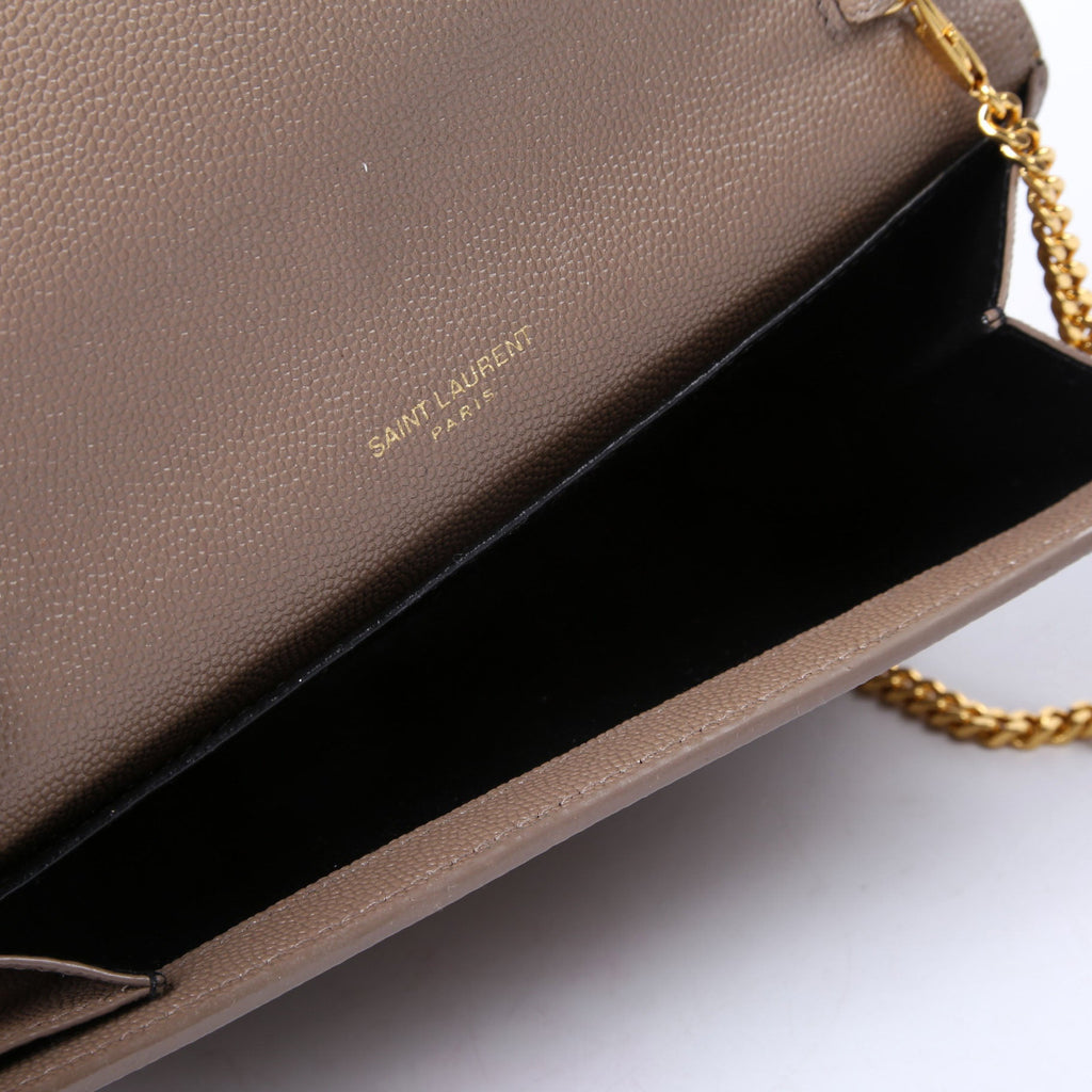 Uptown Chain Wallet Grain De Poudre 607788 Brown