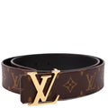 LV Initiales 40MM Reversible Leather/Monogram Belt Size 85/34 Black