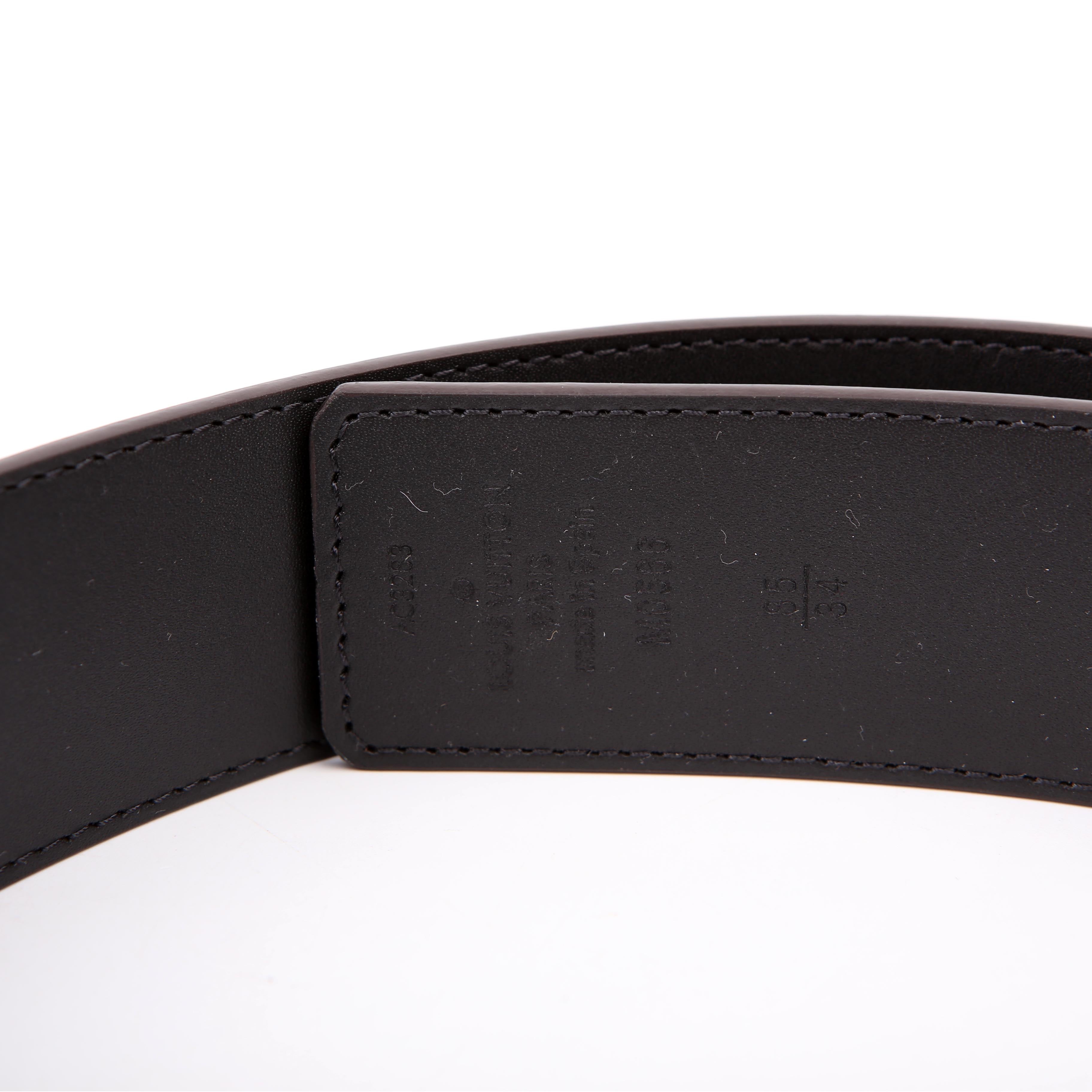 LV Initiales 40MM Reversible Leather/Monogram Belt Size 85/34 Black