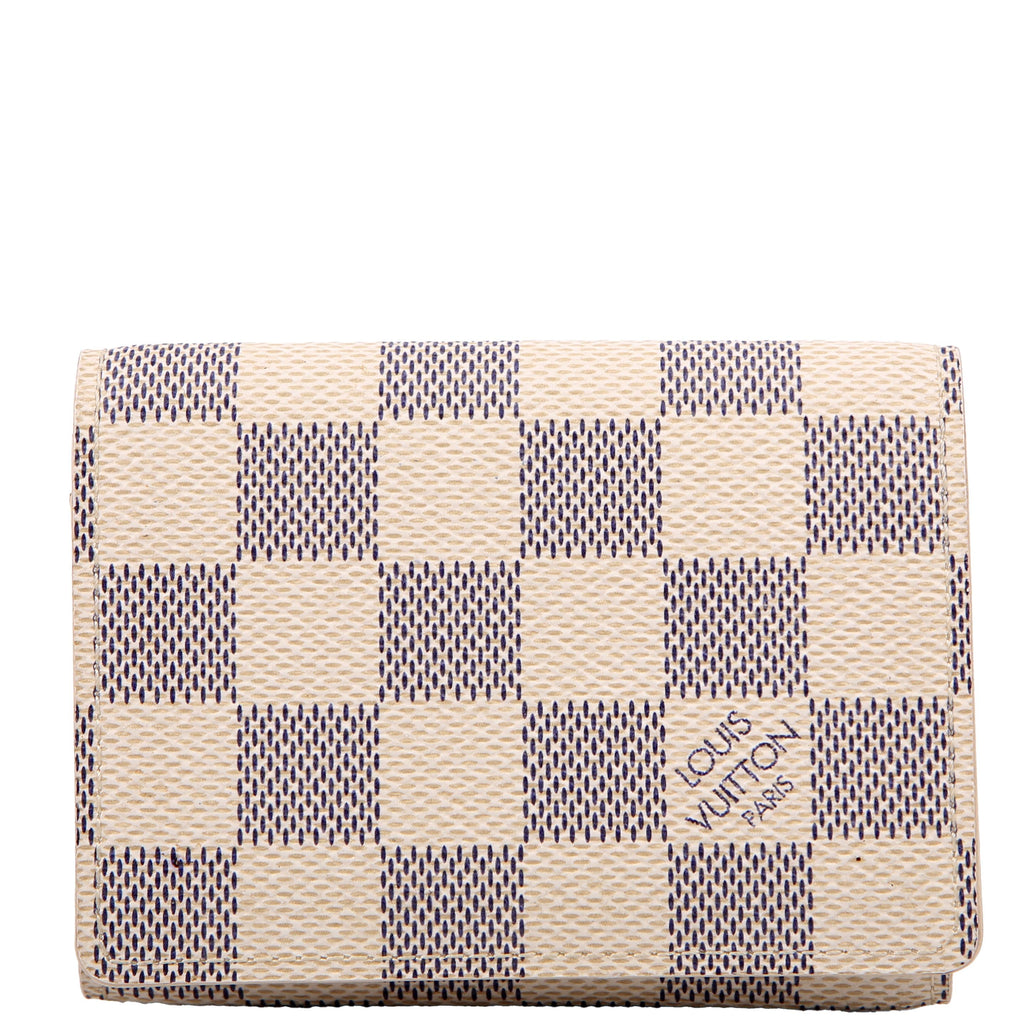 Business Card Holder Damier Azur
