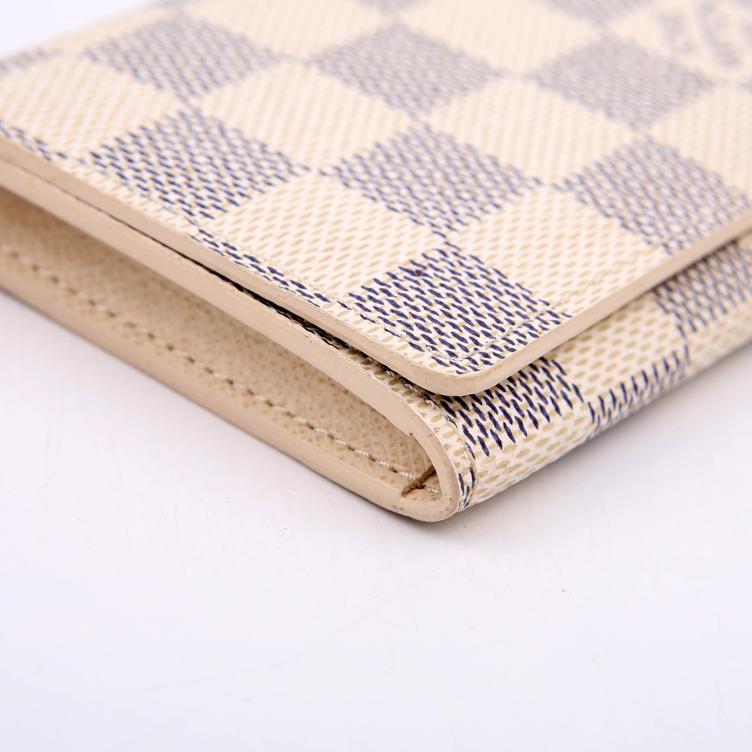 Business Card Holder Damier Azur