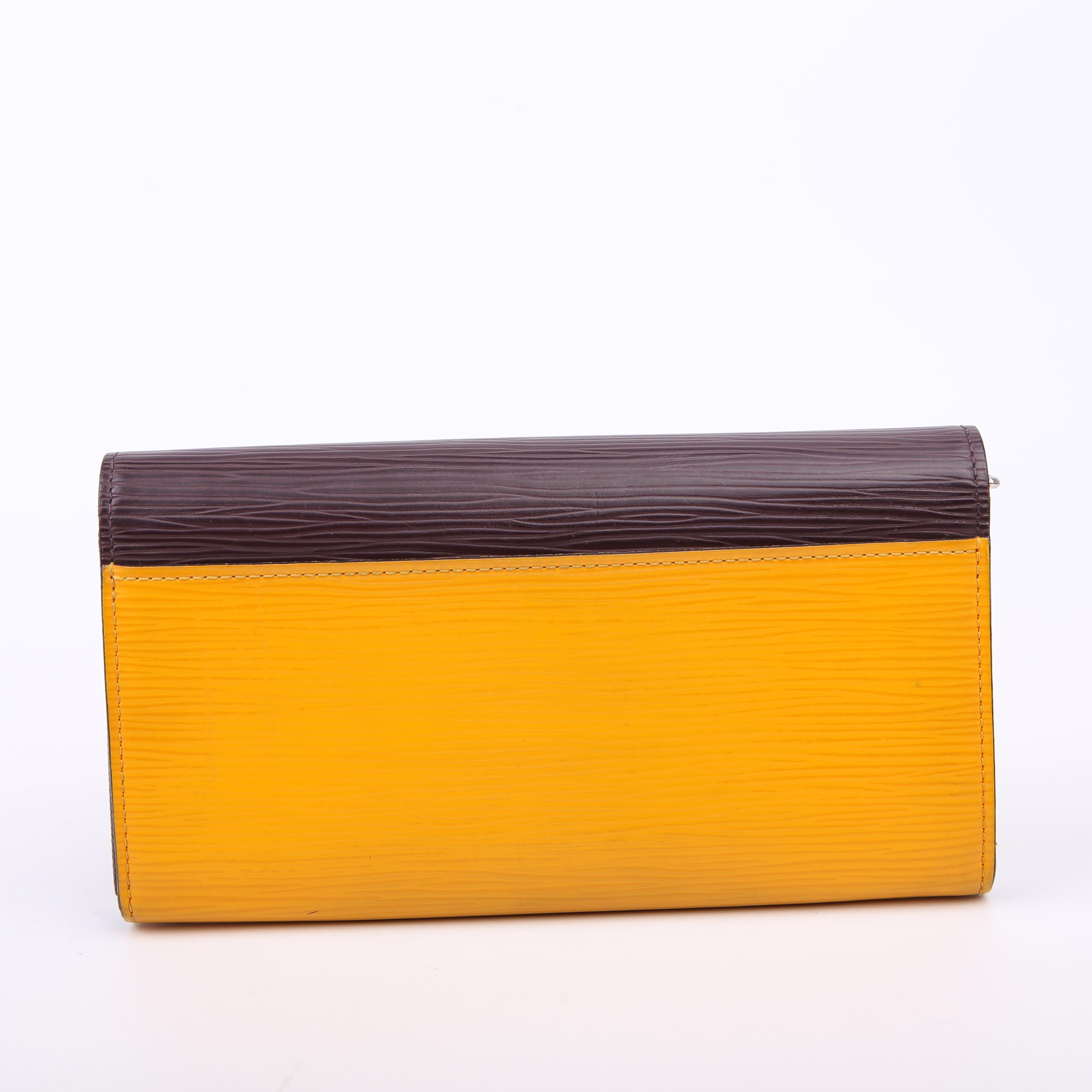 Sarah Wallet Epi Newer Purple/Yellow