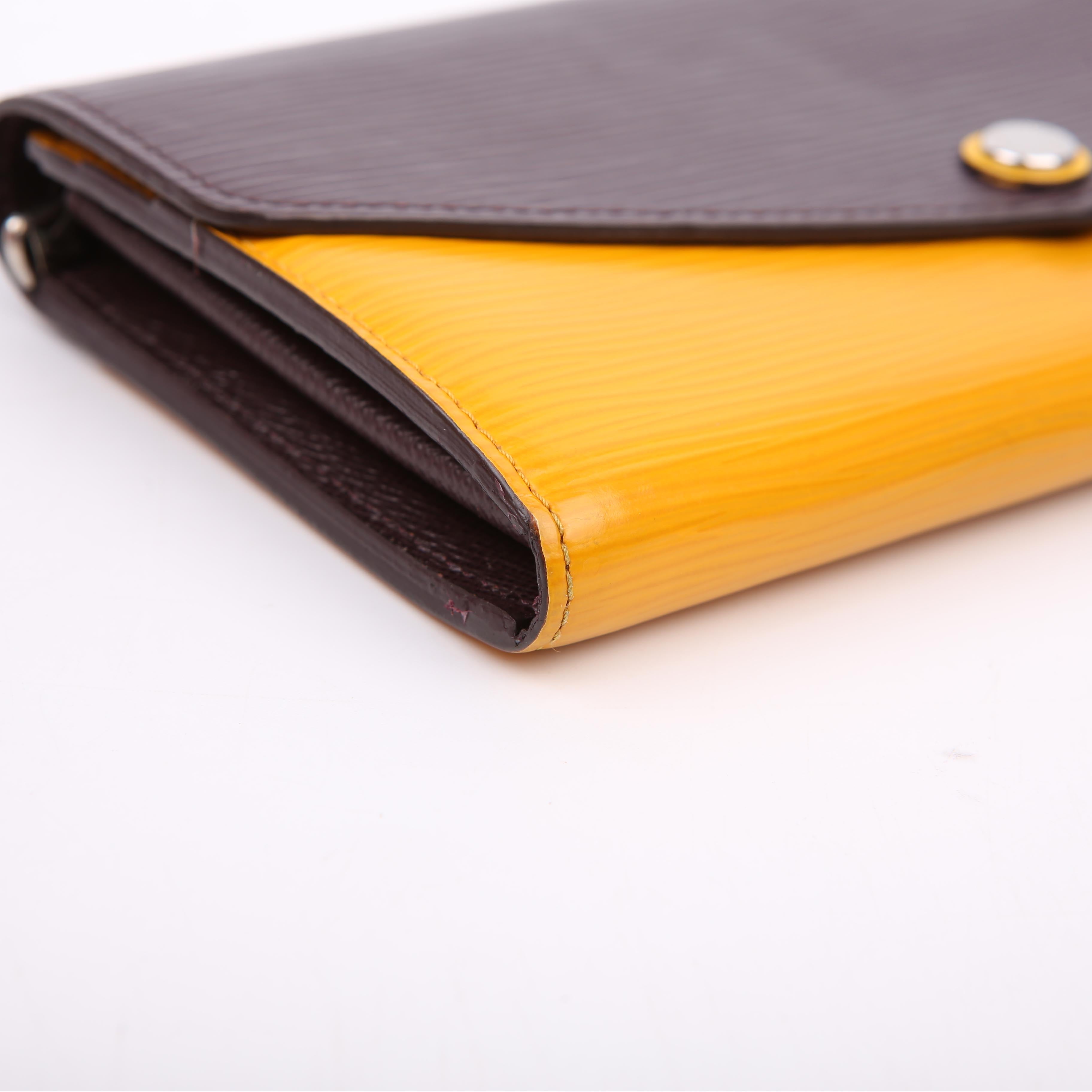 Sarah Wallet Epi Newer Purple/Yellow