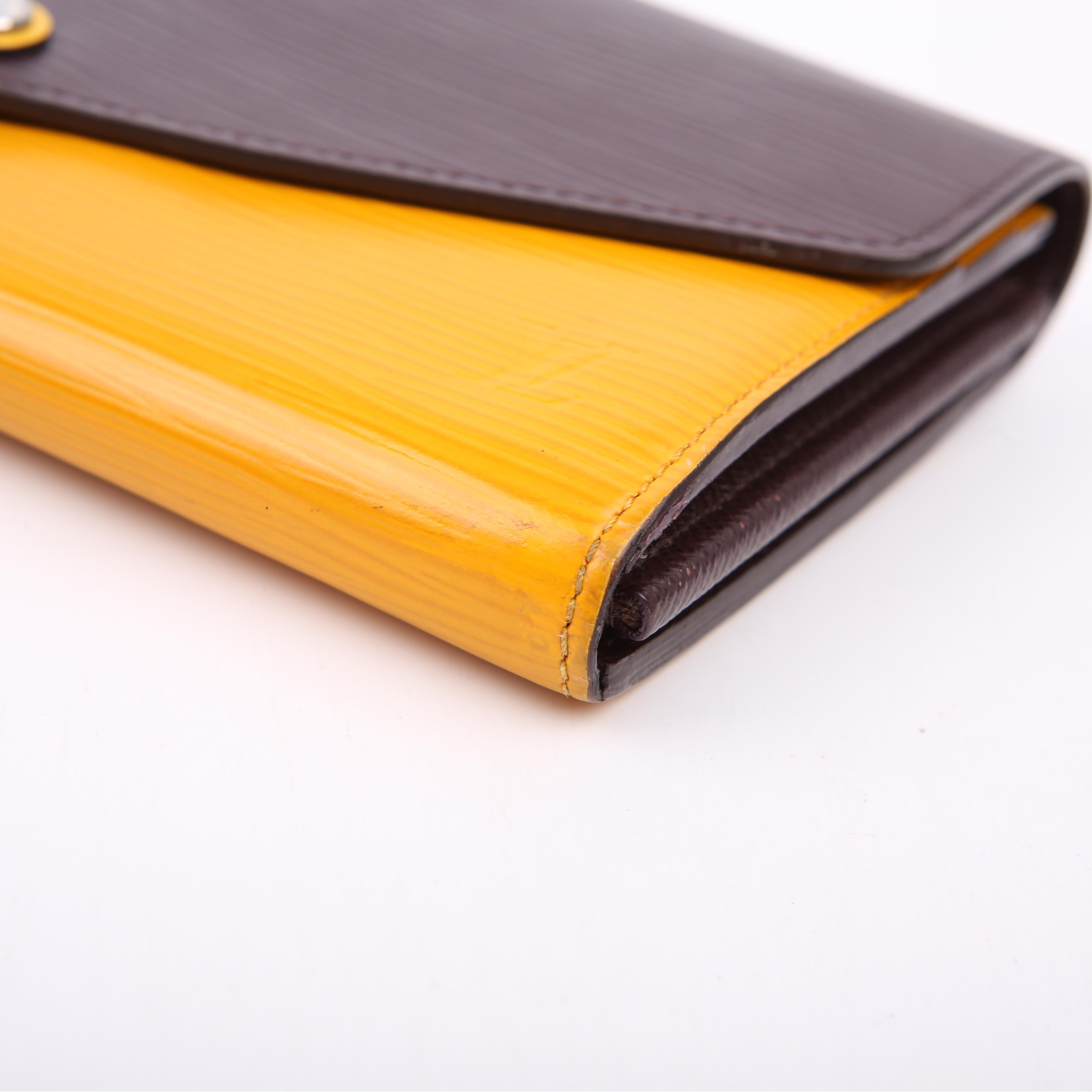Sarah Wallet Epi Newer Purple/Yellow