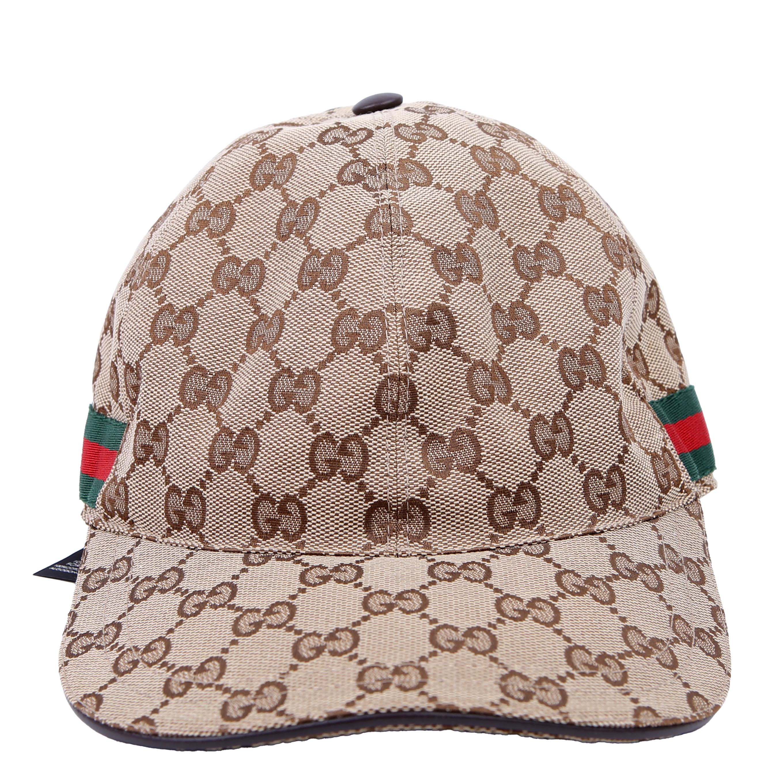 Gucci 200035 GG Canvas Web Cap Size Large Brown