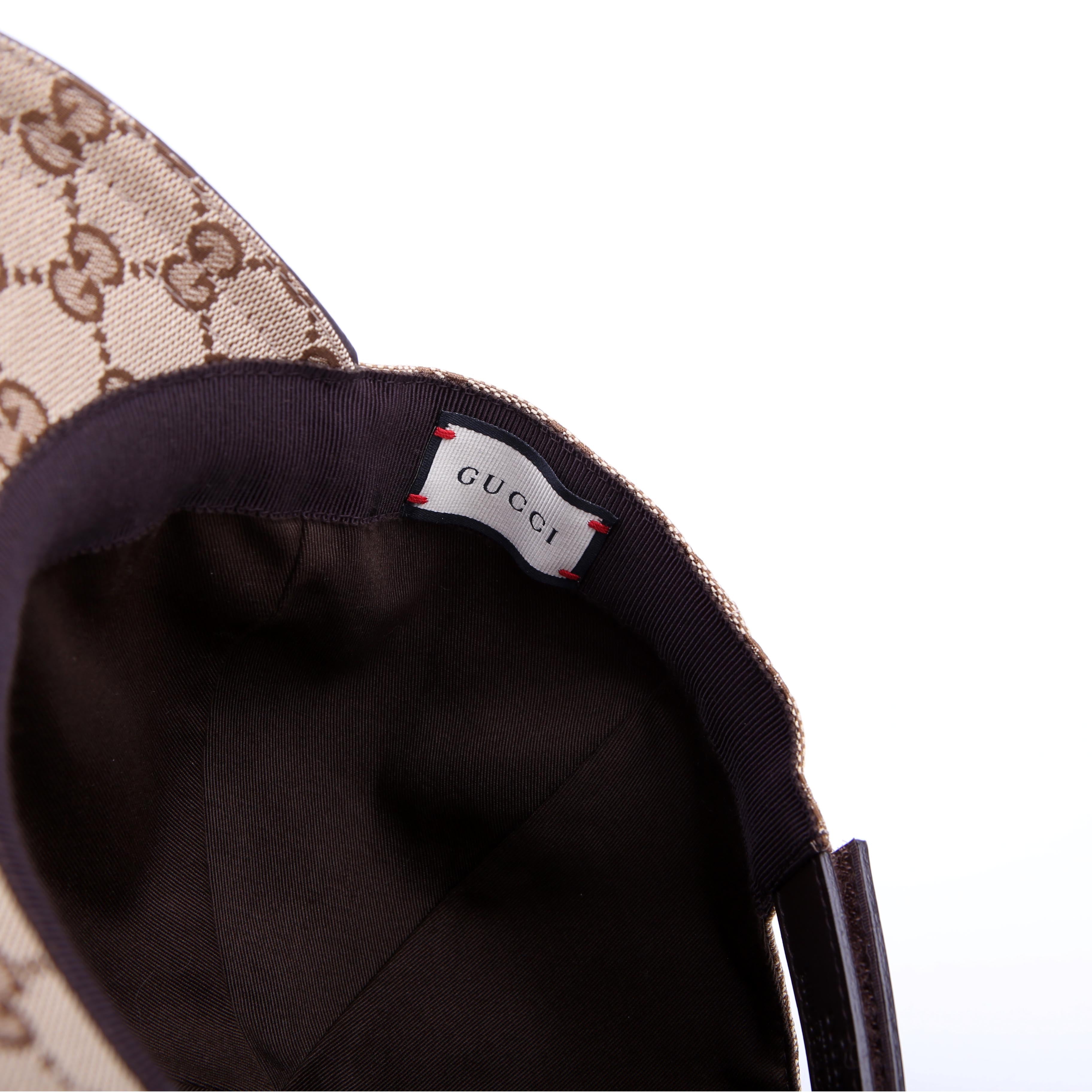 Gucci 200035 GG Canvas Web Cap Size Large Brown