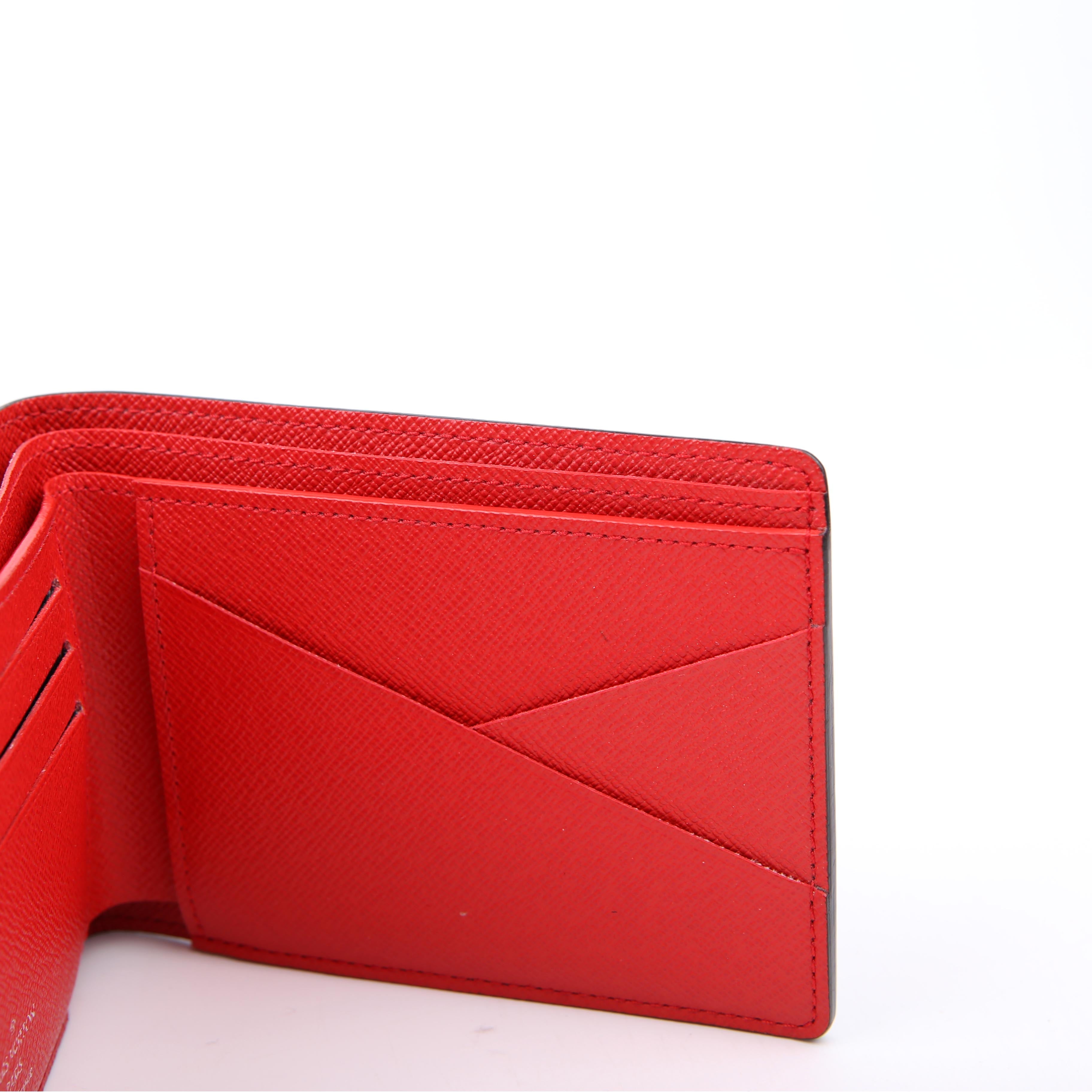 Mens Multiple Wallet Space Age Monogram Eclipse Red