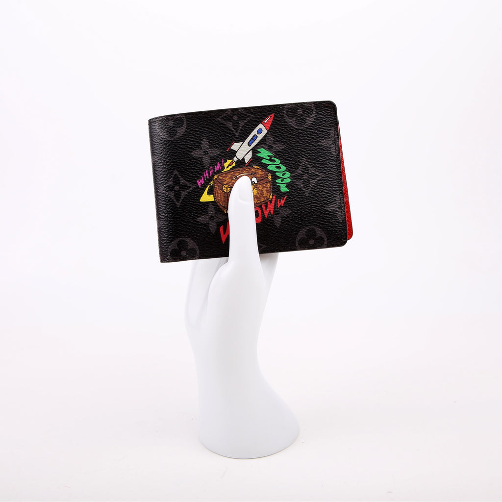 Mens Multiple Wallet Space Age Monogram Eclipse Red