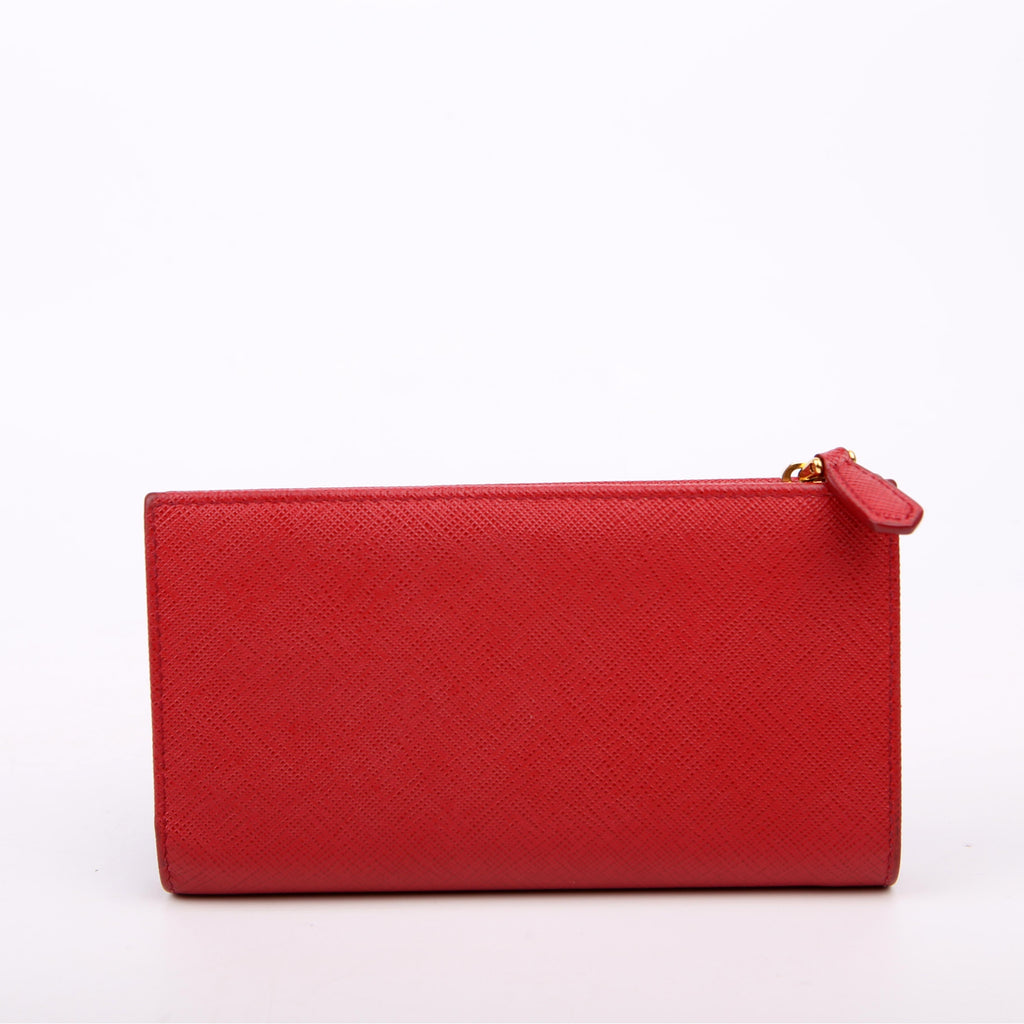 Saffiano Continental Wallet Red